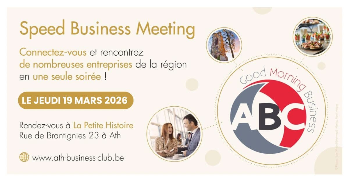 Flyer Speed Business Meeting - 19 mars 2026 à La Petite Histoire, Ath